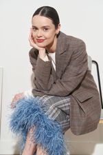 ЮБКА С ПЕРЬЯМИ СЕРЫЙ|БЕЖЕВЫЙ|ГОЛУБОЙ