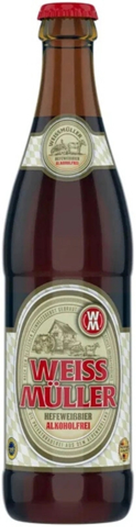 Пиво ВайсМюллер Хефевайссбир Безалкогольное / WeissMuller Hefeweissbier Alkoholfrei 0.5 - стекло