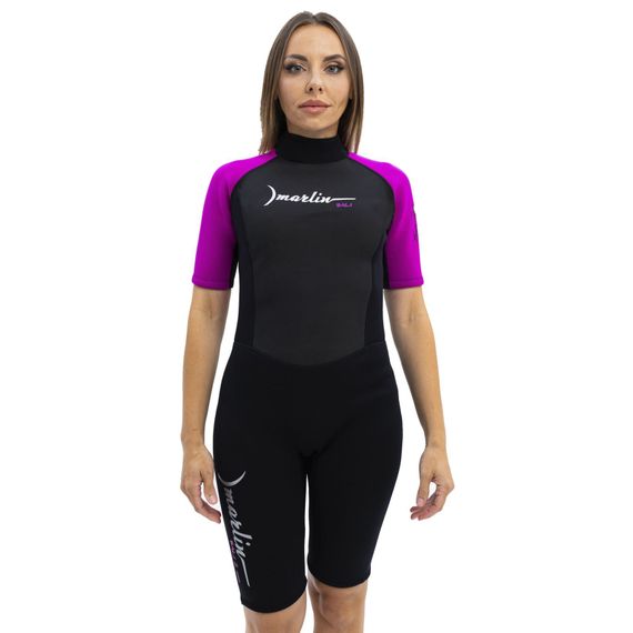 Гидрокостюм женский Marlin Bali shorty черный/фиолетовый 2 мм