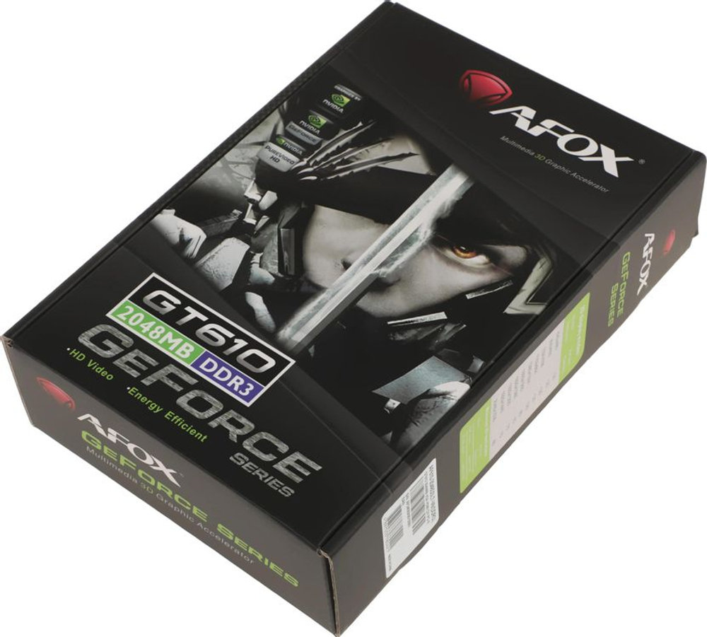 Видеокарта AFOX NVIDIA  GeForce GT 610 AF610-2048D3L7-V6 2ГБ GDDR3, Ret