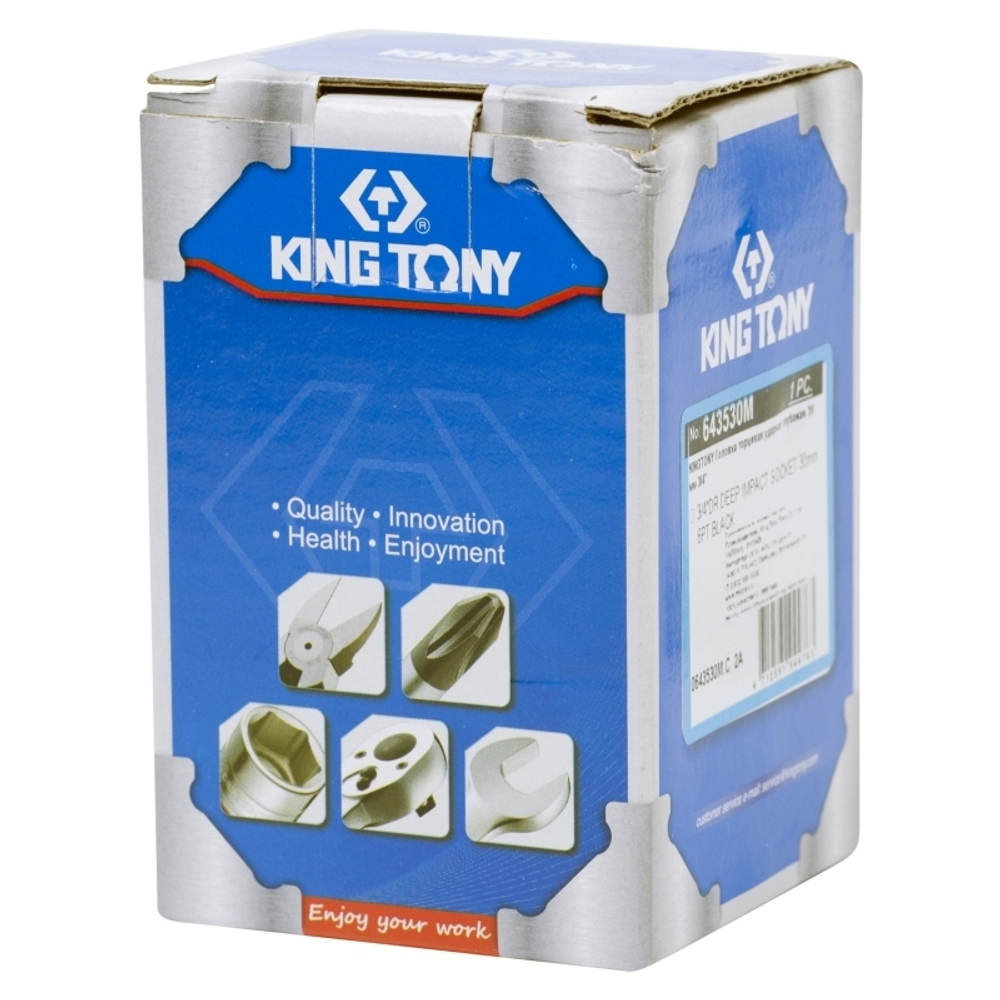 KING TONY (643530M) Головка торцевая ударная глубокая шестигранная 3/4", 30 мм