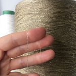 FRIZZANTE - Industria Italiana Filati; 70% вискоза, 15% металлизированный люрекс, 15% п/а; 3500м/100гр; col. 2039, цвет: бежевая нить с серебристым люрексом