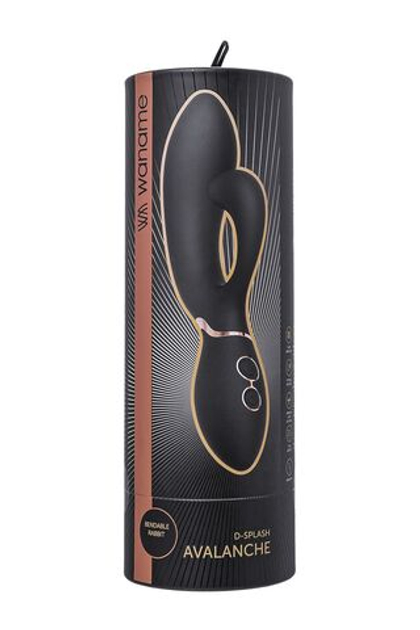 Вибратор-кролик WANAME D-SPLASH Avalanche, силикон, черный, 20,5 см