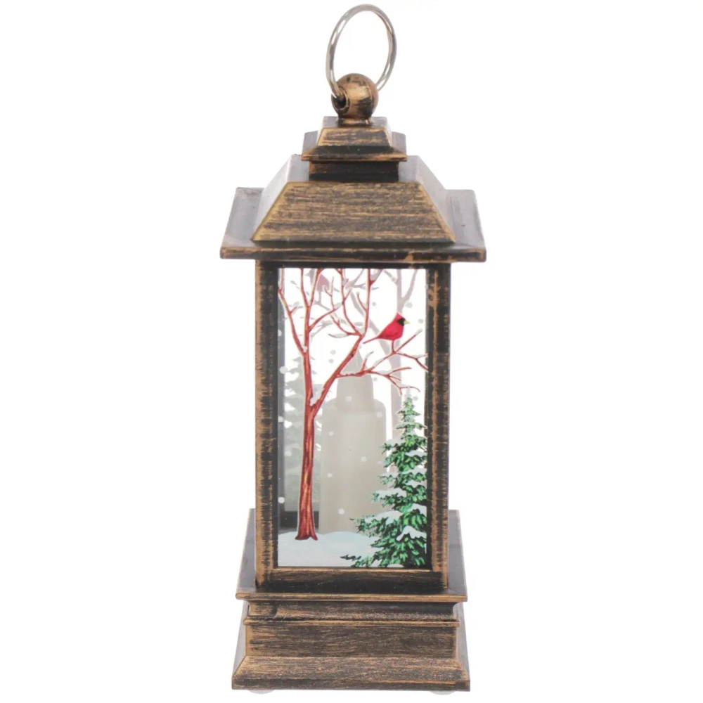 Сувенир с подсветкой «Снеговик в лесу» 12*5,5 см, бронза (3хAG13)