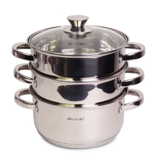 Пароварка 2-х уровневая Ø20 см из нержавеющей стали Kamille KM-5815