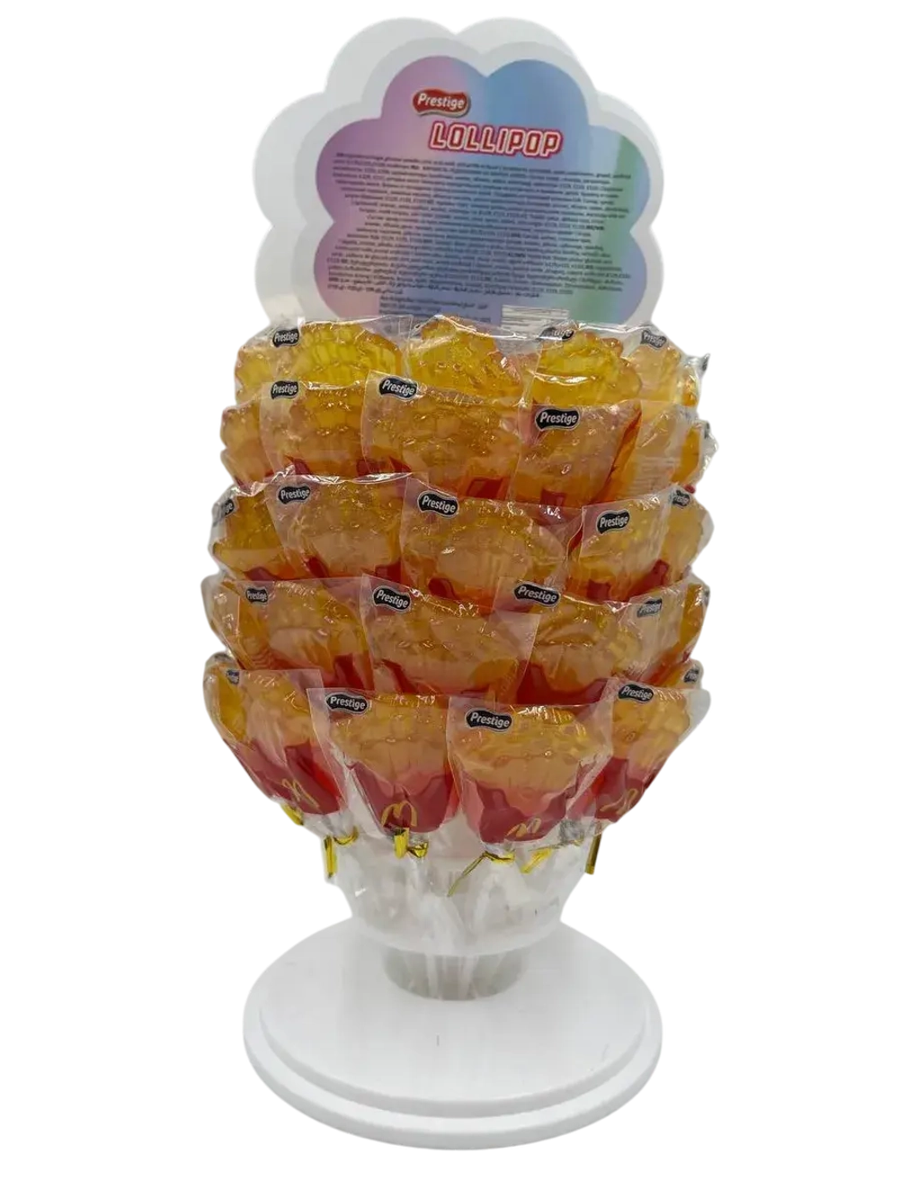 Карамель леденцовая на палочке в форме картошки фри, 60шт