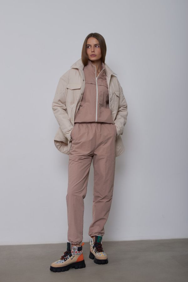 Куртка-рубашка стёганая AW015 ванильная - фото 3