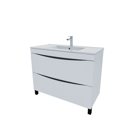 Тумба с умывальником IDDIS Cloud, напольная, 100 см, белая, CLO10WFi95K