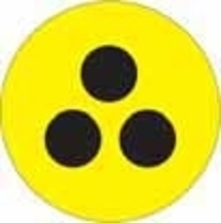 Наклейка Глухой"  d-16см (желтый фон, черный цвет) 05071