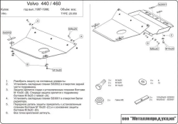 Защита картера и КПП Sheriff для Volvo 440-460 1988-1996 арт.25.0050