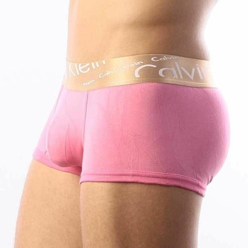 Мужские трусы хипсы розовые с косой резинкой Calvin Klein Bronze Boxer Italics Pink CK04121