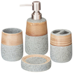 Набор для ванной комнаты 4пр (дозатор для мыла, стакан для зубных щеток, мыльница, стакан) "Cozy hou