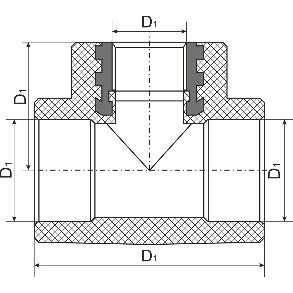 Тройник комб. вн 32х1''х32 EVER® plast  БЕЛЫЙ (Россия)