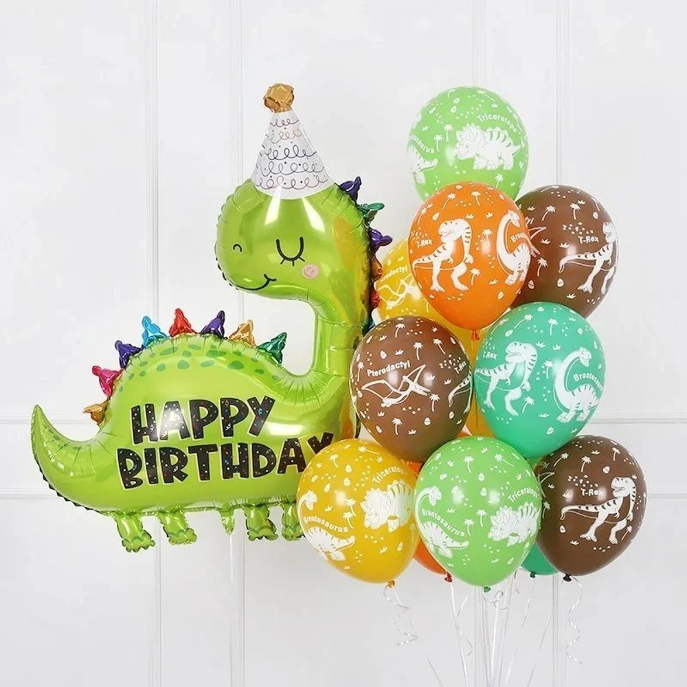Фигурный шар с гелием в виде динозавра на День Рождения