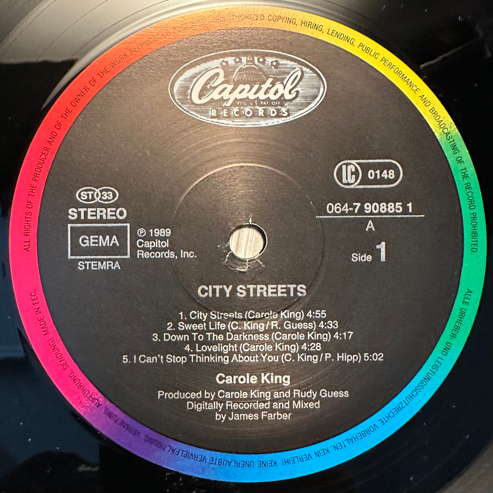 Carole King - City Streets (Европа 1989г.)