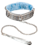 Серебристый ошейник из искусственной кожи (Цвет: серебро)