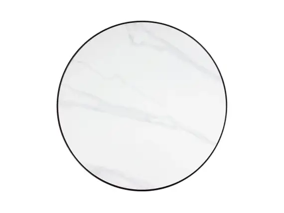 Столик журнальный Aweto Ø80х32 см, черный металл, белая керамика