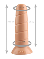 Телесный винтовой анальный фаллоимитатор - 19,5 см. (Цвет: телесный)