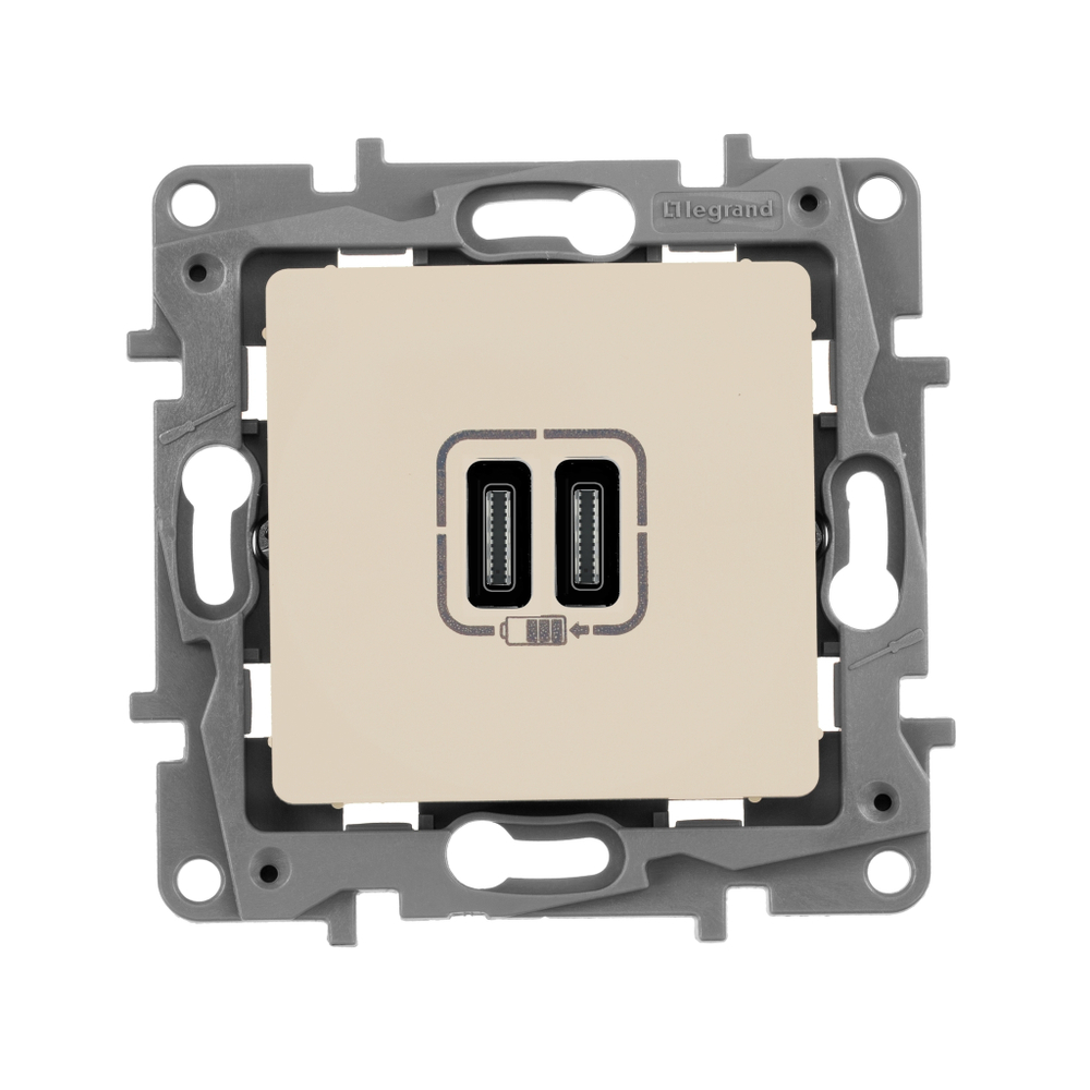 Розетка USB тип С / тип С 3000мА 15Вт - белый ETIKA Legrand