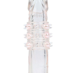 Прозрачная силиконовая насадка на член с цветными бусинами (Цвет: прозрачный)