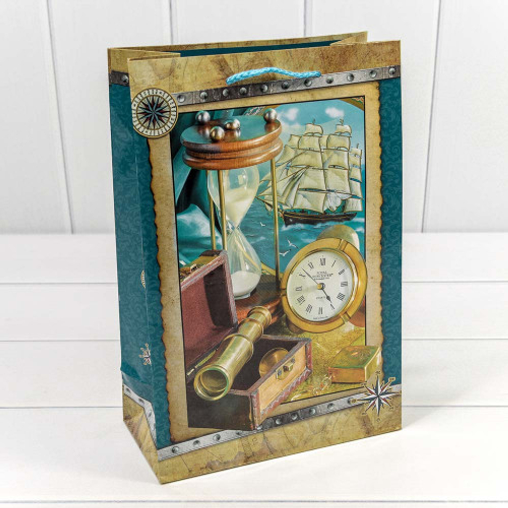 Пакет подарочный 20х30х10см "Мужской" глянцевый (Микс)