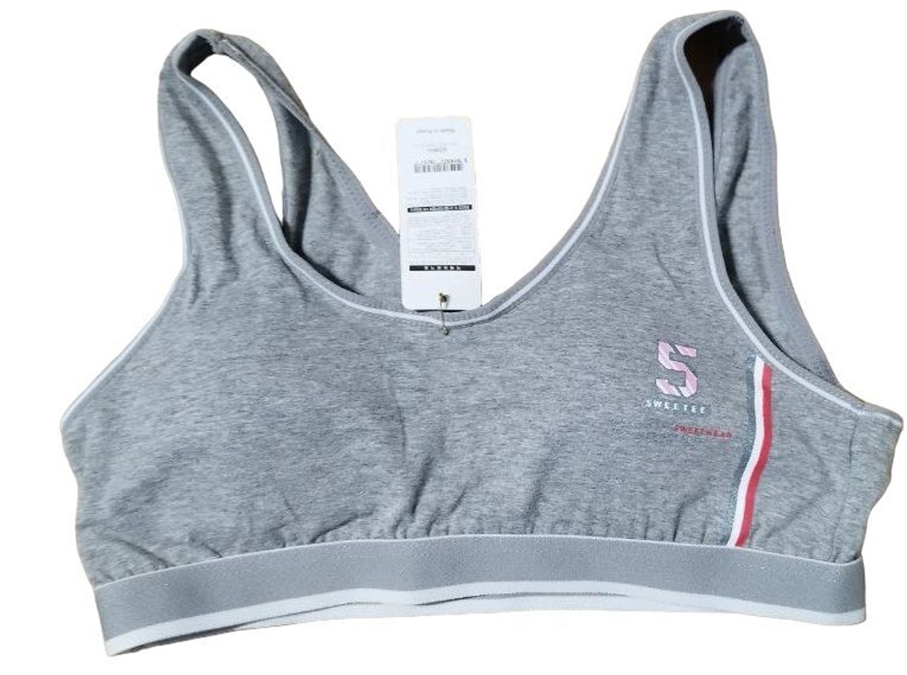 Спортивный топ Sports Bra из хлопка (Размер: XL) (Цвет: серый)