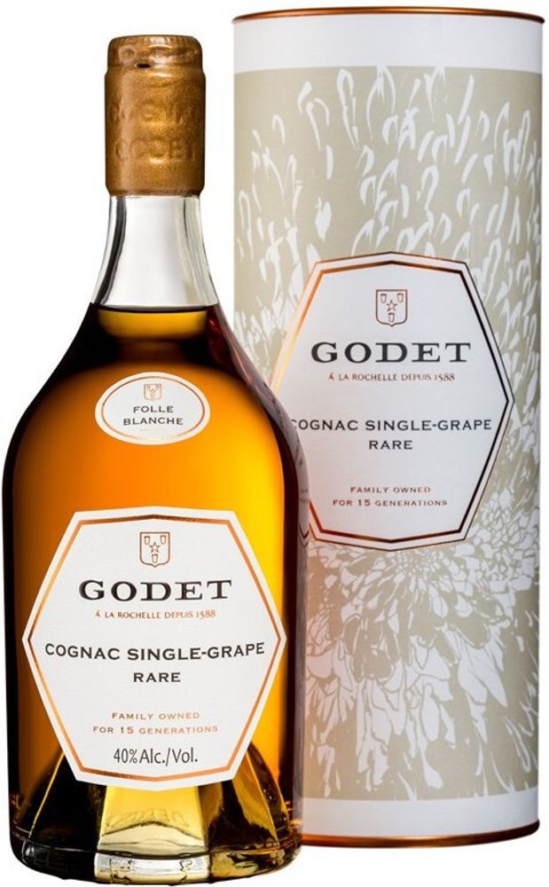 Коньяк Godet Single-Grape Rare Folle Blanche gift box, 0.7 л