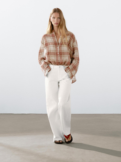 Massimo Dutti Джинсы с текстурированными деталями, белый