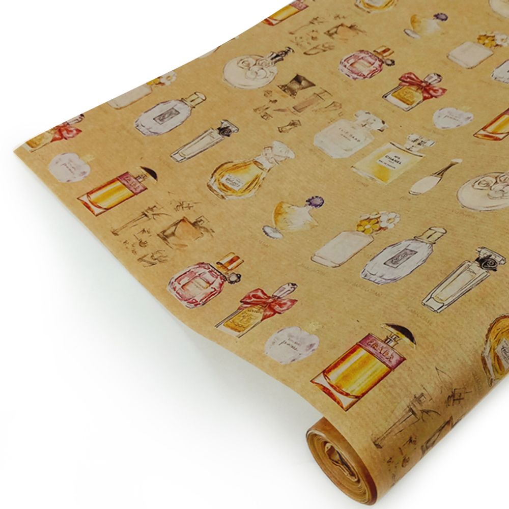 Упаковочная бумага, Крафт 40гр (0,7*10 м) Верже, Парфюмерия, 1 шт.