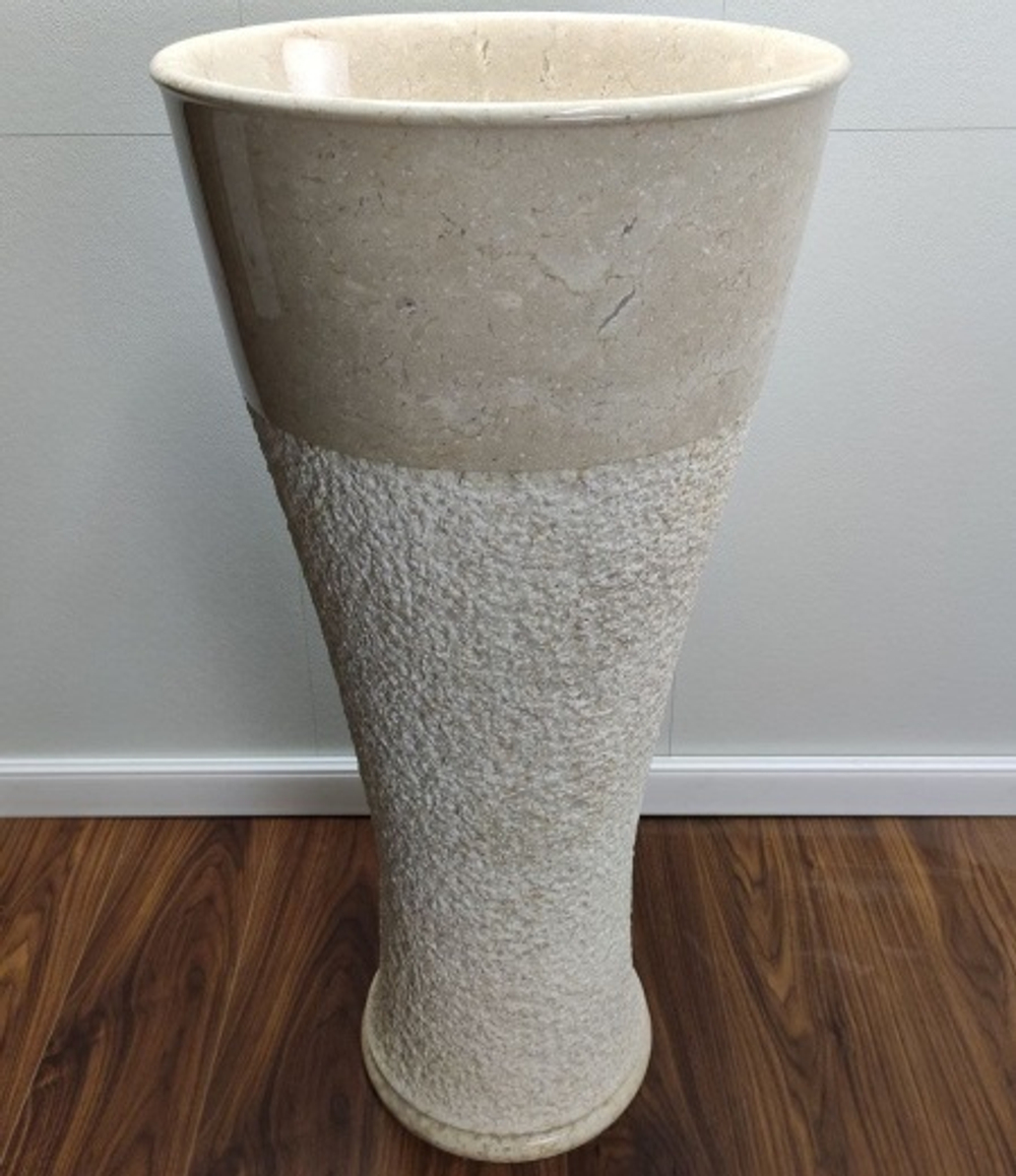 Раковина напольная из мрамора Pedestal Cream/Cream MN-0402 (40*40*90 см)