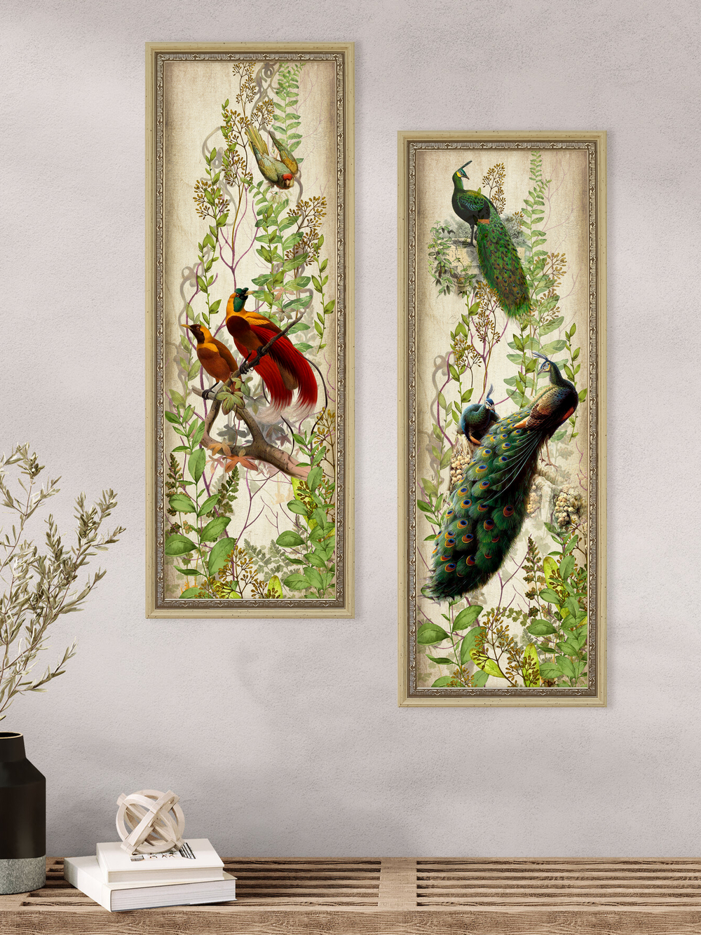 Картины на стену для интерьера в раме набор 2 шт 19*51 см