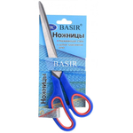 Ножницы канцелярские 24 см, с прорезиненной анатомической ручкой, MC-Basir, тупоконечные для резки бумаги, картона и рукоделия