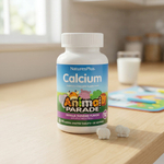 NaturesPlus, Animal Parade®, жевательная добавка с кальцием для детей, ванильное мороженое, 90 таблеток в форме животных