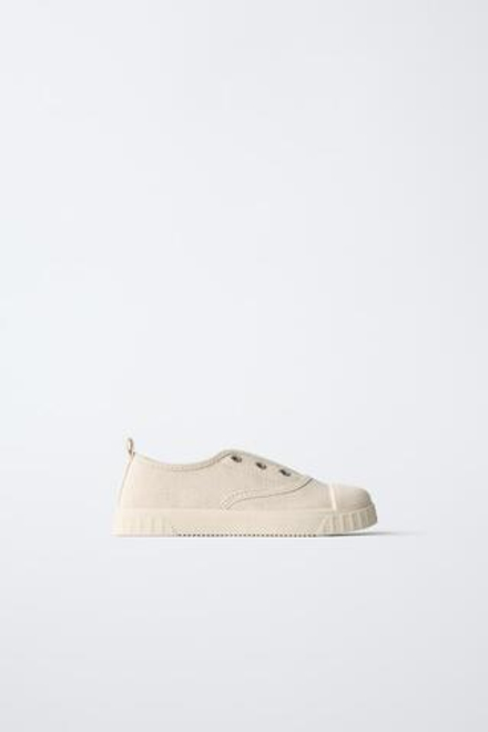 ZARA ТЕКСТИЛЬНЫЕ КЕДЫ, ЭКРЮ