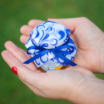 Бонбоньерка с медом на свадьбу, 140 грамм, стиль "Гжель"