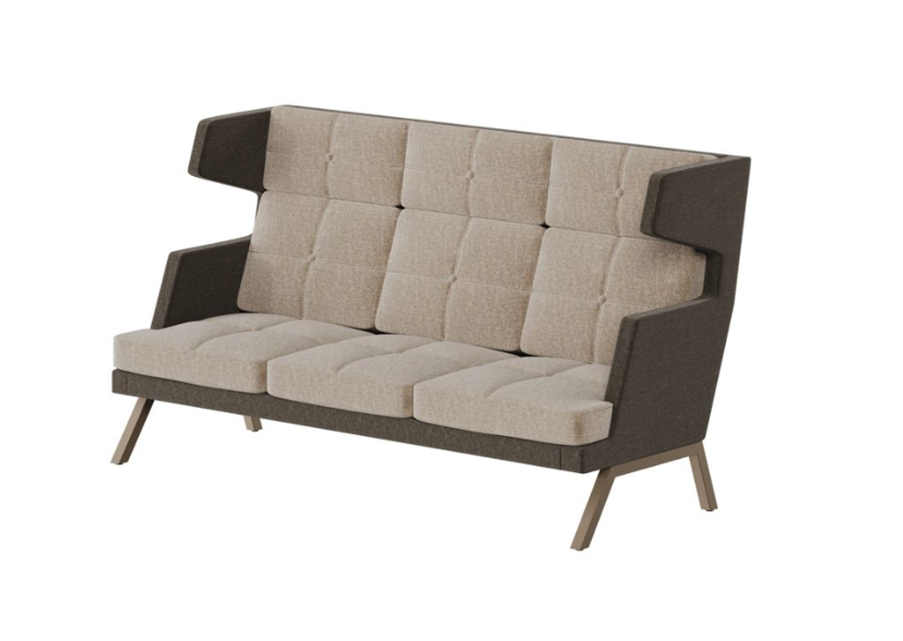 Диван трехместный с высокой спинкой и дероком из пуговиц ALDB-03 АЛДО