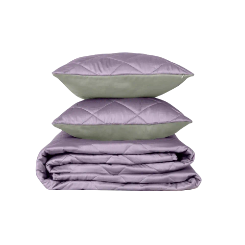 Покрывало + 2 наволочки BuyColor Фиалка/Шалфей