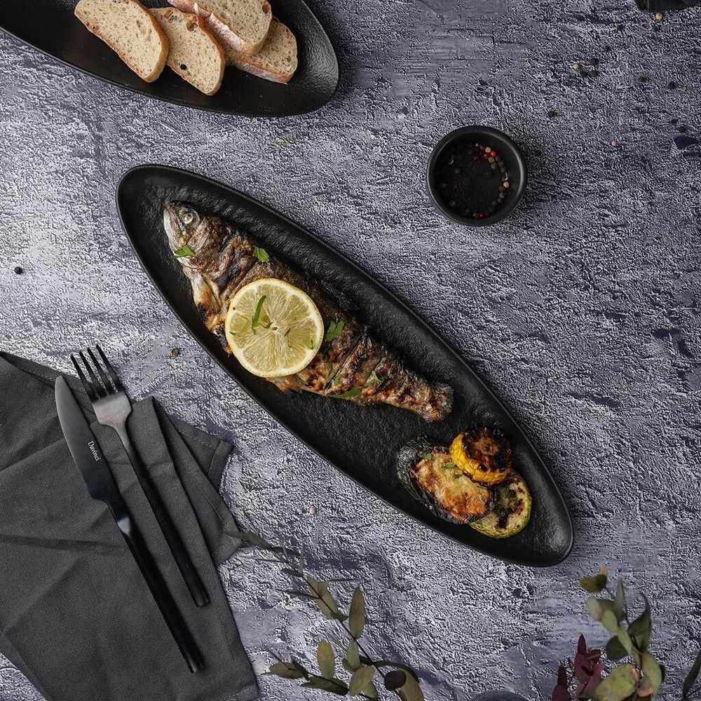 Блюдо овальное 40*11,5 см h2,4 см Smooth Black Raw Stellar P.L. Proff Cuisine [4]