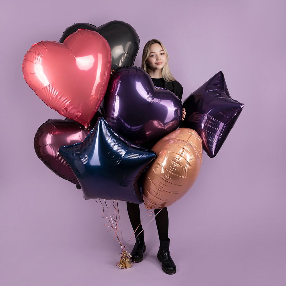 Шар (30''/76 см) Сердце, Темная вишня, 1 шт. в уп.