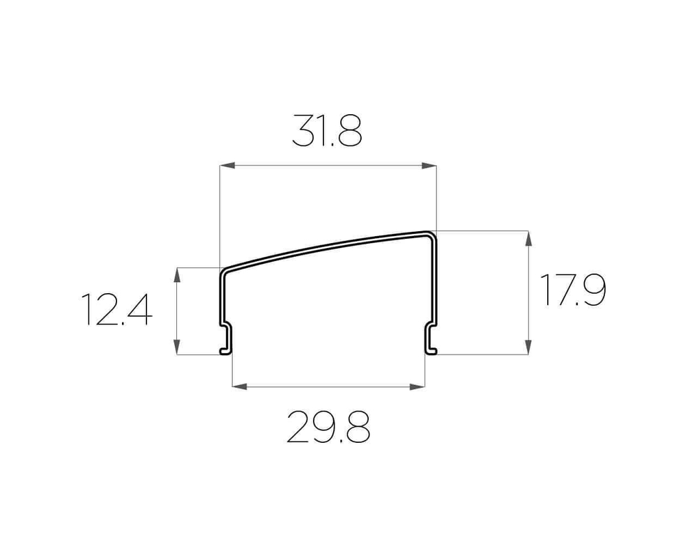 Рассеиватель трапеция матовый поликарбонат LC-LRM-36-6T
