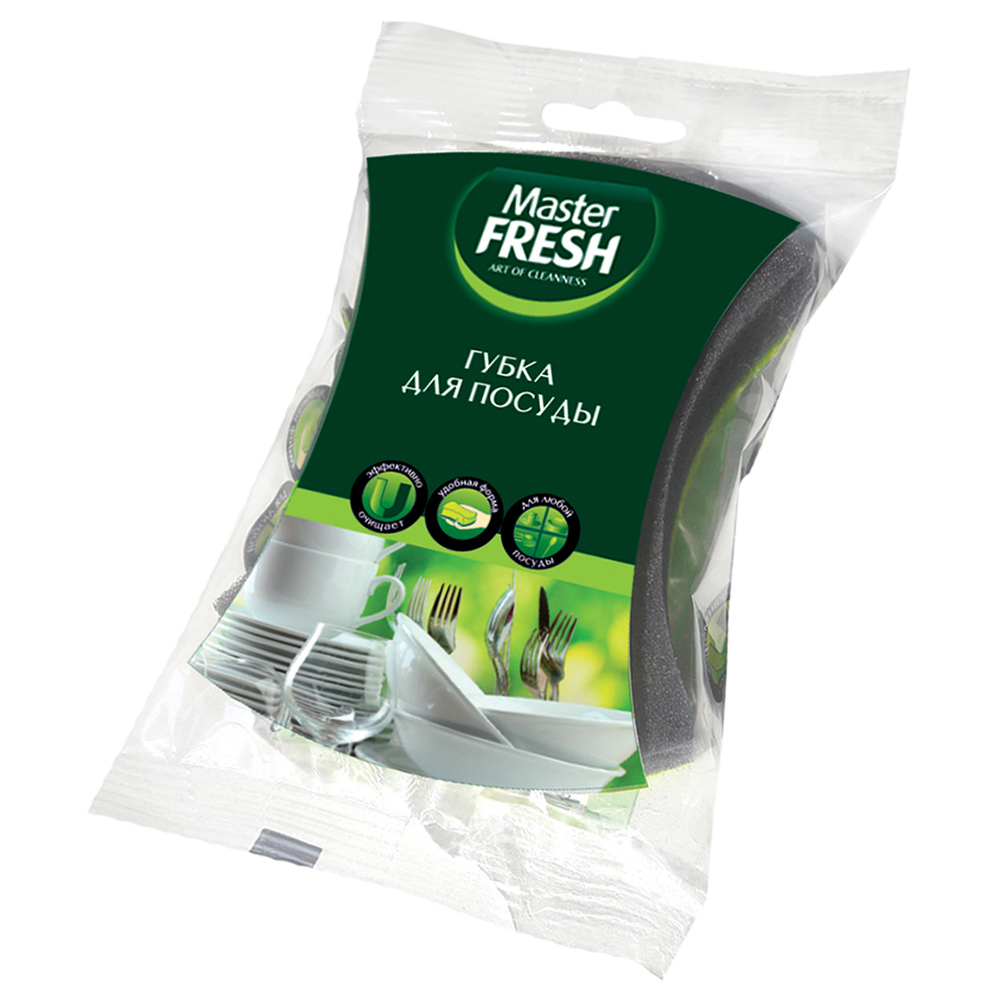Master Fresh Губка для посуды 1шт косточка