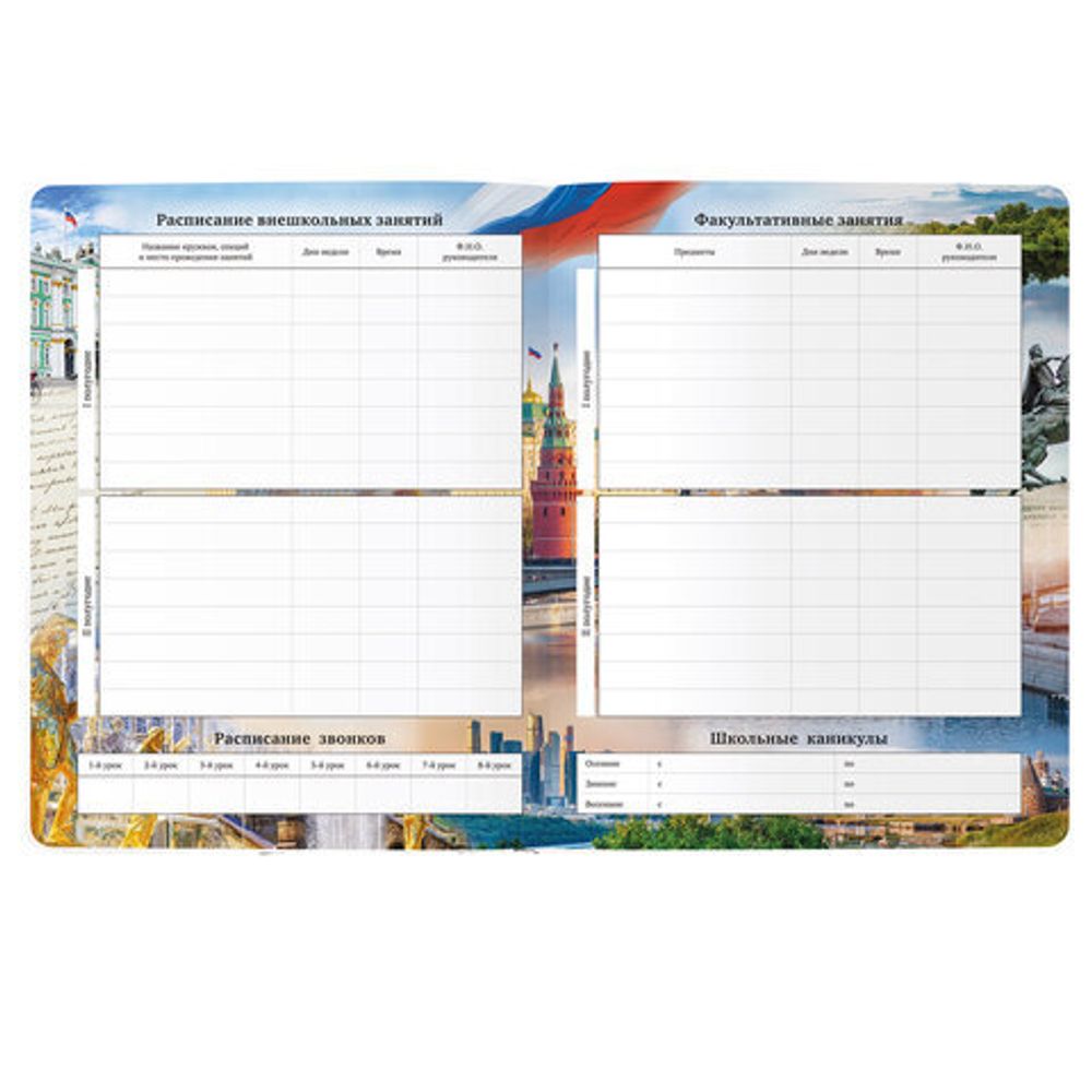 Дневник 1-11 класс 40 л., твердый, BRAUBERG, ламинация, цветная печать, "РОССИЙСКОГО ШКОЛЬНИКА-4", 106052