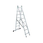 Стремянка двусторонняя 8 ступеней алюминиевая