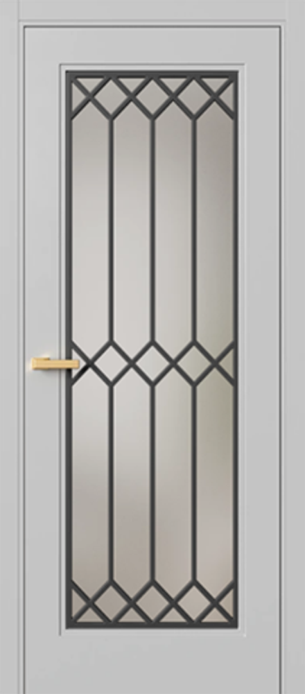 Межкомнатная дверь Фрамир Master Polenova PO Оптивайт сатинат (решетка Базальт) Телегрей