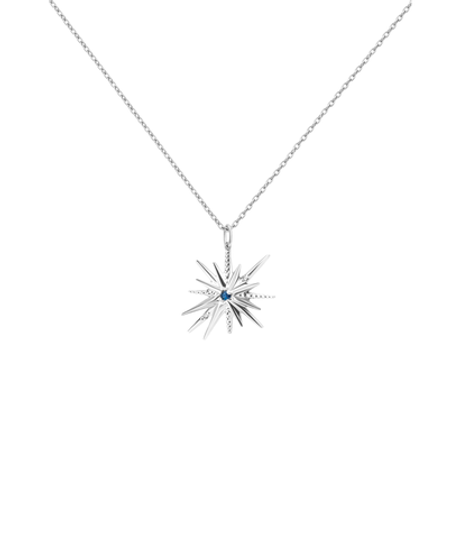 Подвес из серебра со вставками из выращенного сапфира