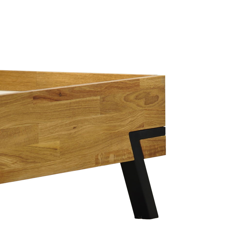 Кровать 180х200 Флеверс, двуспальная, деревянная, на ножках в стиле лофт, из дуба