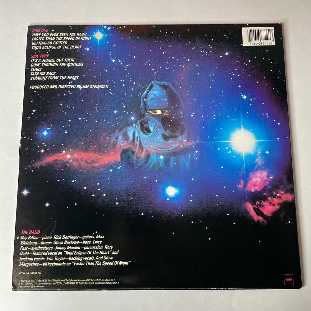 Винтажная виниловая пластинка LP Bonnie Tyler Faster Than The Speed Of Night (USA 1983) Take Me Back