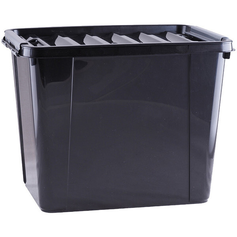 Ящик универсальный для хранения с крышкой «FULL BLACK», цвет черный, 25л