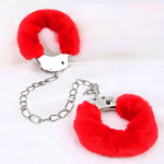 Оковы Notabu BDSM металлические с мехом красные