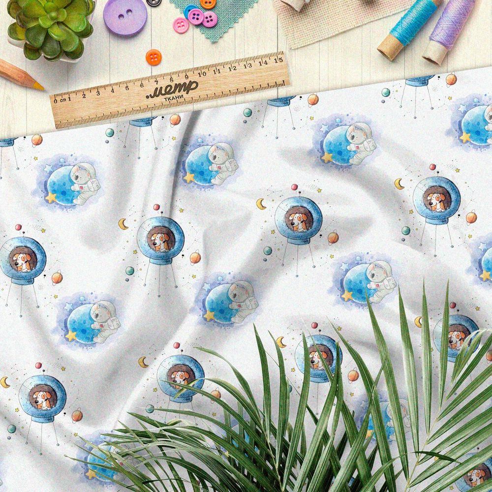 Ткань барби космонавты и собаки